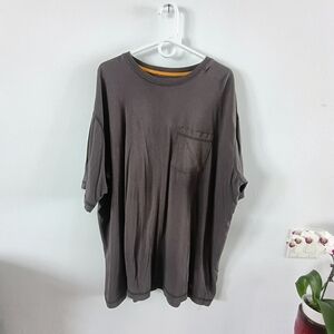 Berne Mens Pocket T Shirt 4XL Tall Brown Workwear Heavy Cotton Work Tee